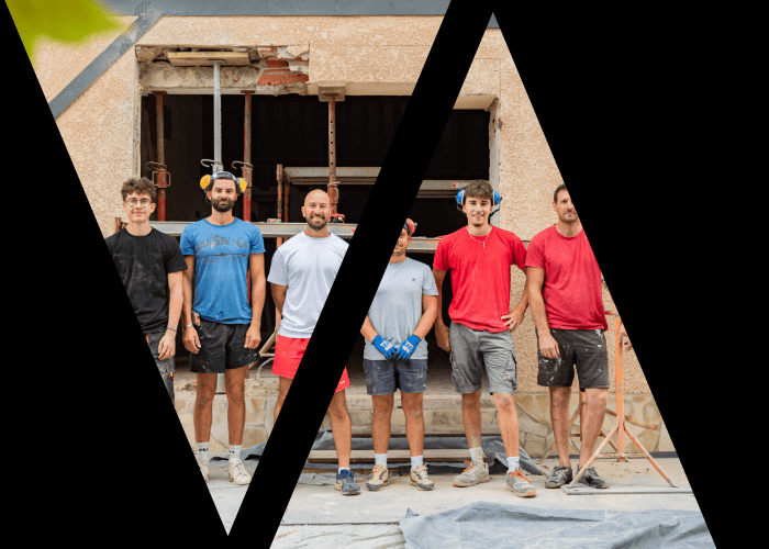 équipe de maçon de l'entreprise Dupla et Fils à Dax